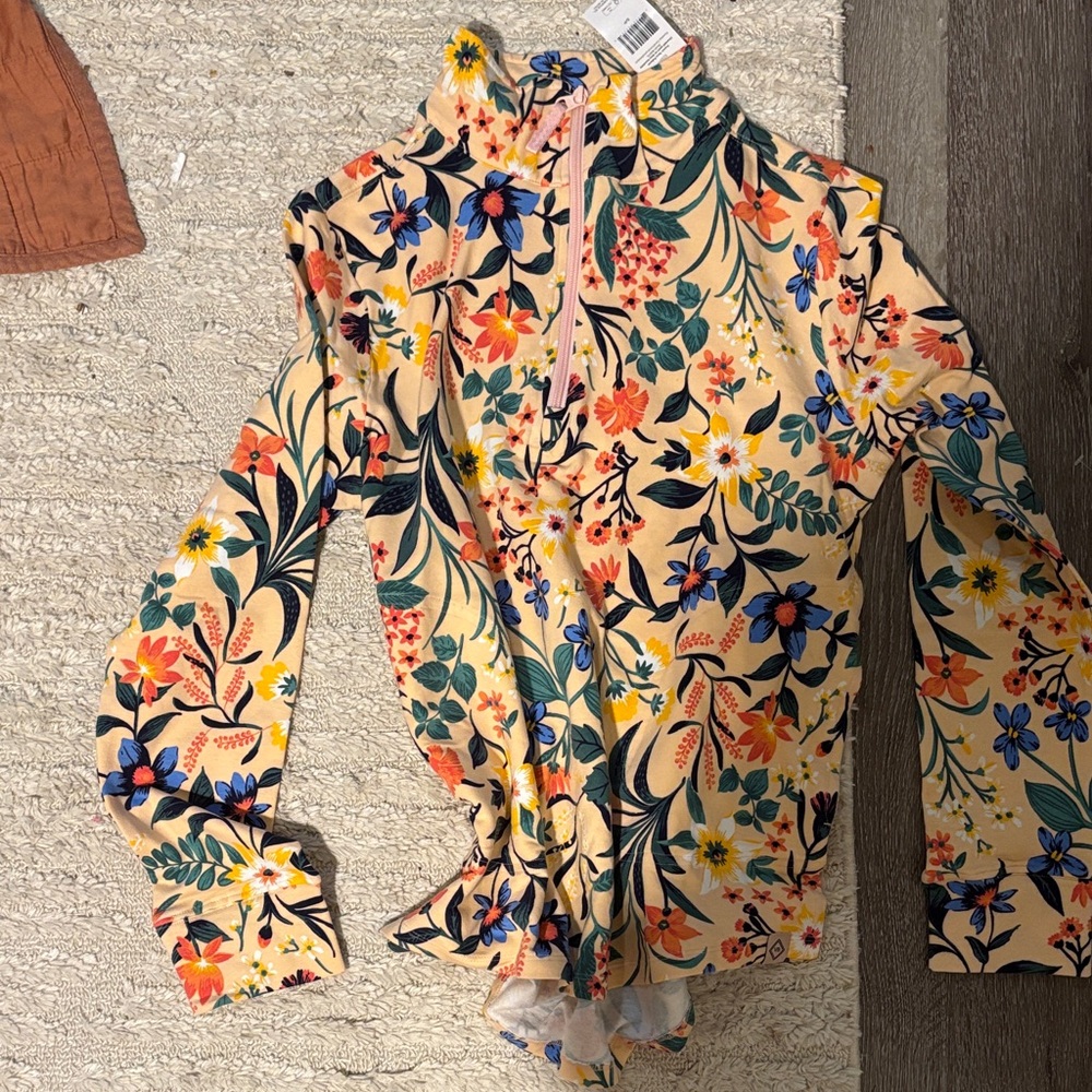 Vera Bradley Floral Long Sleeve Top with Zipper NWT